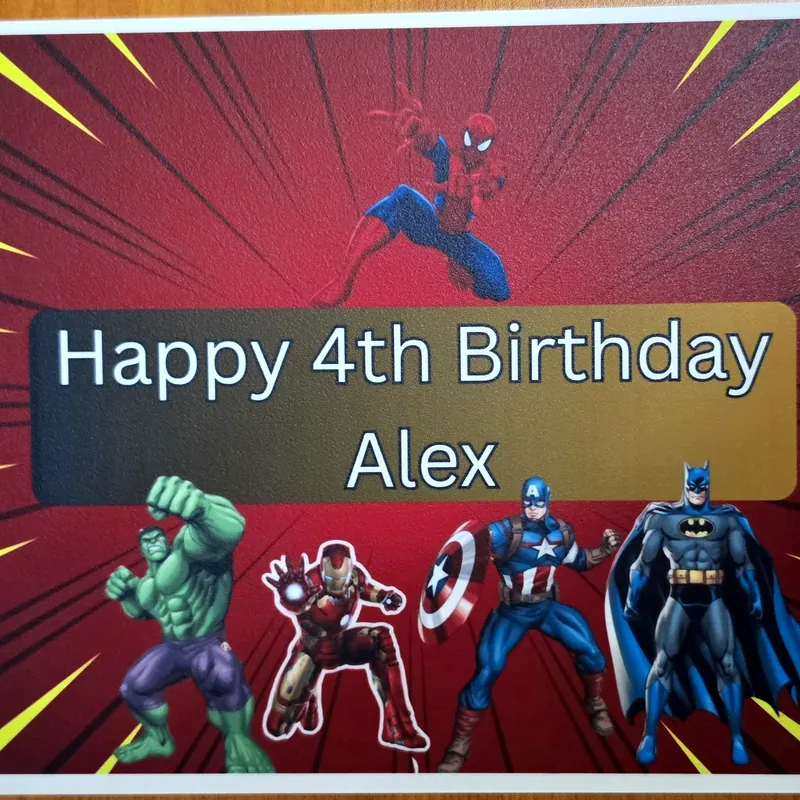 Superhero Birthday Sheet